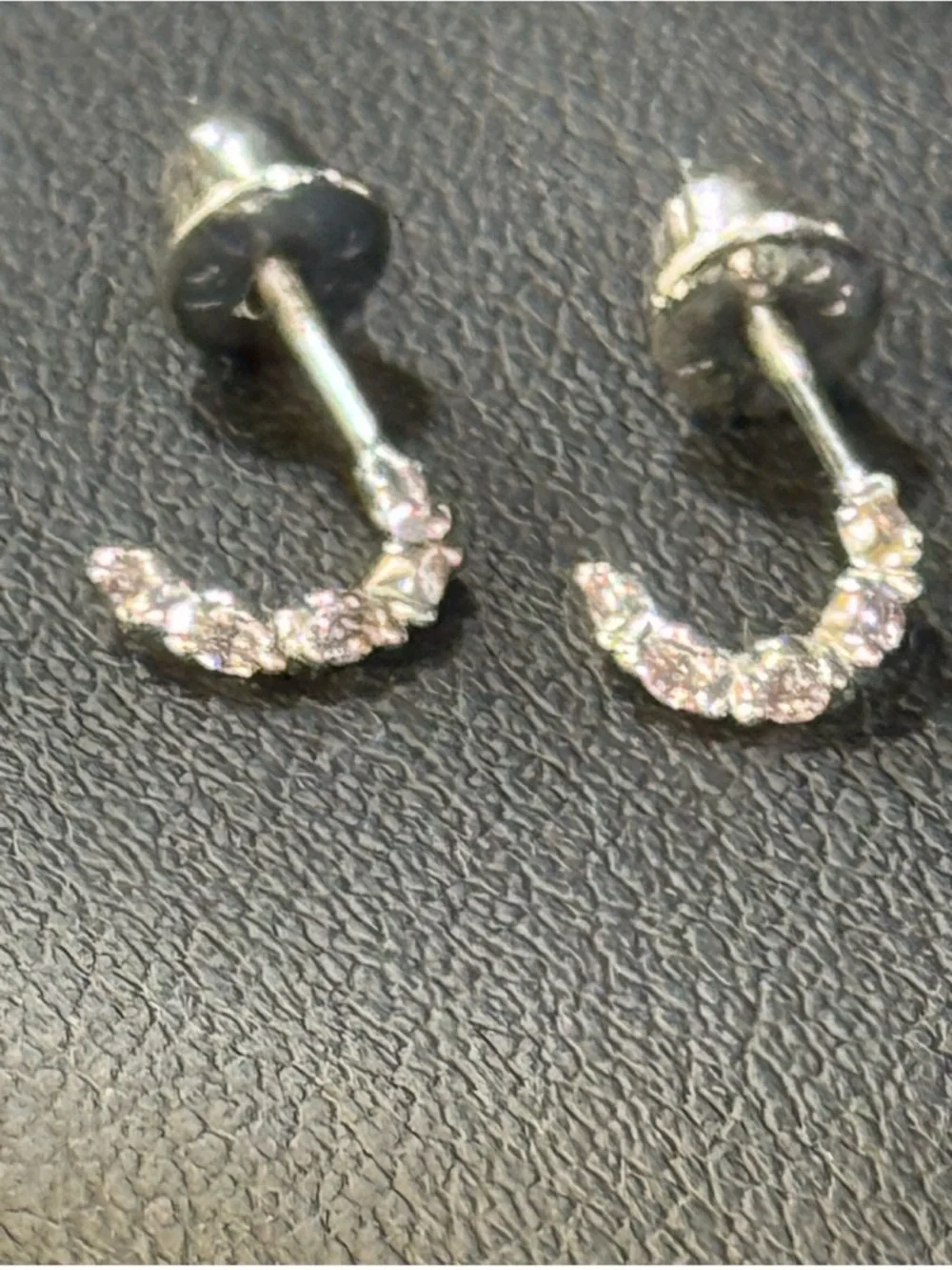 925 Silver and Pink Hoop Earrings